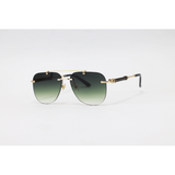 Louis Vuitton - 3151 - Golden Green Gradient - Metal - Double Bridge - Aviator - Rimless - Sunglasses