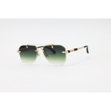 Chopard - 3170 - Golden Green Gradient - Metal - Aviator - Double Bridge - Rimless - Sunglasses