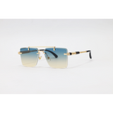 Chopard - 3171 - Golden Havana - Metal - Rectangle - Double Bridge - Rimless - Sunglasses