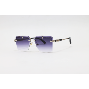 Chopard - 3171 - Silver Purple Gradient - Metal - Rectangle - Double Bridge - Rimless - Sunglasses