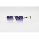 Chopard - 3171 - Silver Purple Gradient - Metal - Rectangle - Double Bridge - Rimless - Sunglasses