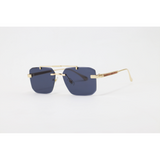 Cartier - 3148 - Golden Black - Metal - Rectangle - Double Bridge - Rimless - Sunglasses