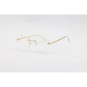 Dior - 1022 - Golden - Metal - Blue Cut - Rimless - Square - Eyewear