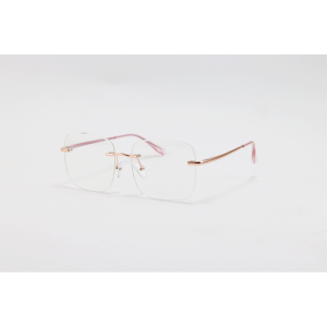 Dior - 1022 - Rose Gold - Metal - Blue Cut - Rimless - Square - Eyewear