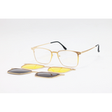 MAYBACH - 8003 - Golden - Metal - Rectangle - Dual - Attachment - Blue Cut - Polarized - Eyewear - Sunglasses