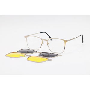 MAYBACH - 8003 - Silver - Metal - Rectangle - Dual - Attachment - Blue Cut - Polarized - Eyewear - Sunglasses