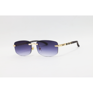 Cartier - 3176 - Golden Purple Gradient - Metal - Rimless - Rectangle - Sunglasses