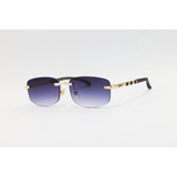 Cartier - 3176 - Golden Purple Gradient - Metal - Rimless - Rectangle - Sunglasses
