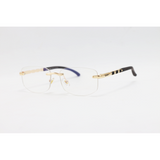 Cartier - 3176 - Golden - Metal - Rimless - Blue Cut - Rectangle - Eyewear