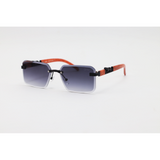 Cartier - 22512 - Wooden Black Gradient - Metal - Rimless - Rectangle - Sunglasses
