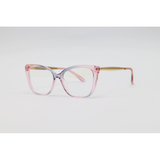 Dior - 92313 - Golden Pink Blue Translucent - Acetate - Metal - Blue Cut - Cat Eye - Eyewear