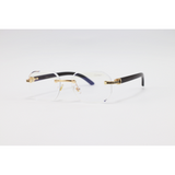 Cartier - 3050 - Wooden Golden - Metal - Octagonal - Rimless - Eyewear