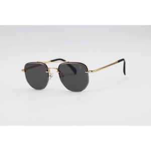 David Beckham - 2846 - Golden Black - Metal - Double Bridge - Half Rim - Square - Sunglasses