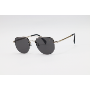 David Beckham - 2846 - Silver Black - Metal - Double Bridge - Half Rim - Square - Sunglasses
