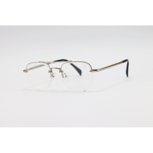David Beckham - 2846 - Silver - Metal - Blue Cut - Double Bridge - Half Rim - Square - Eyewear