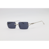 Fleur Di Lis - 98063 - Silver Black - Metal - Rimless - Rectangle - Sunglasses