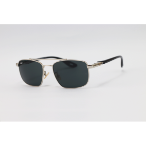 Ray Ban - 3715 - Silver Black - Metal - Double Bridge - Rectangle - Sunglasses